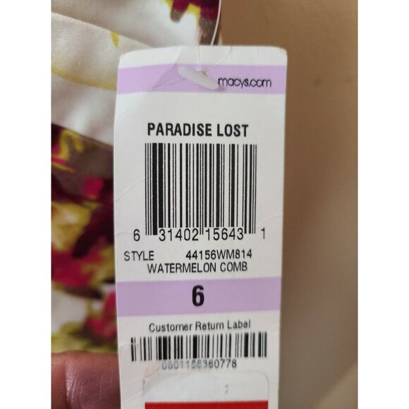 Charter Club Womens Pencil Skirt Sz 6 Watermelon Comb Floral Cotton Carrier NWT - Picture 6 of 9